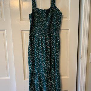 Gap Smocked Sundress Green Floral
